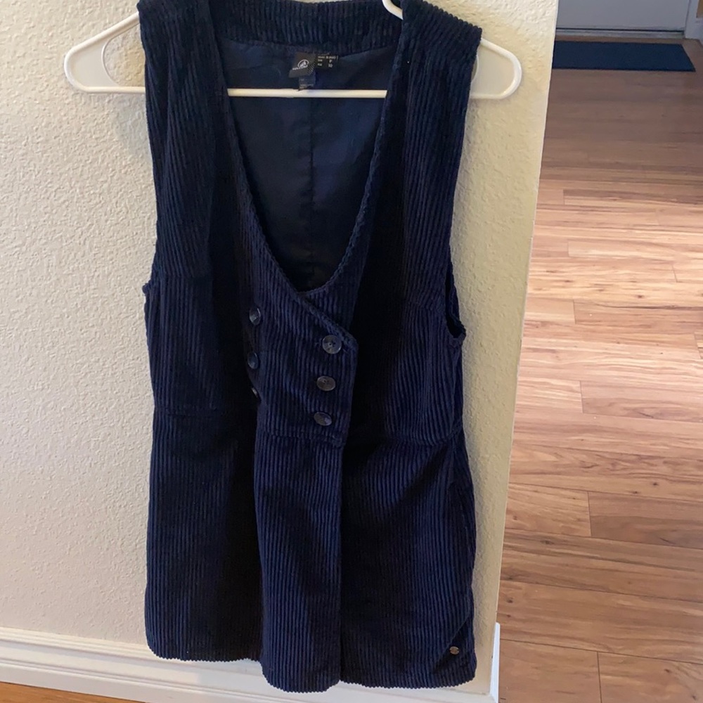 Navy blue corduroy Volcom romper.